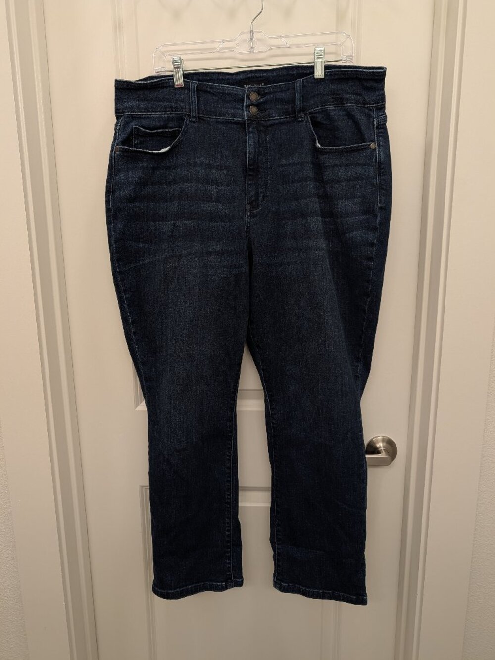 Judy Blue 20W Dark Wash High Rise Double Button Crop Capri Jeans Stretch